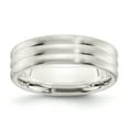 thumbnail image 1 of 925 Sterling Silver 6mm Brushed Fancy Band Ring Size 9, 1 of 7