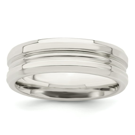 925 Sterling Silver 6mm Polished Fancy Band Ring Size 10