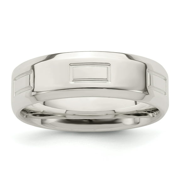 925 Sterling Silver 6mm Polished Fancy Band Ring Size 13