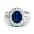 thumbnail image 1 of 925 Sterling Silver 6mm Round Shape Blue Sapphire Solitaire Valentines Day Gifts Ring for Women, 1 of 4