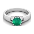 thumbnail image 1 of 925 Sterling Silver 6mm Round Shape Green Onyx Solitaire Valentines Day Gifts Ring for Women, 1 of 4