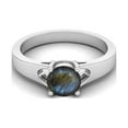 thumbnail image 1 of Mooneye 925 Sterling Silver 6mm Round Shape Labradorite Solitaire Wedding Ring for Women, 1 of 4