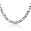 thumbnail image 1 of 925 Sterling Silver 7.35mm Side Curb Link Chain Necklace, 1 of 4