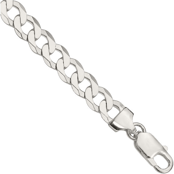 925 Sterling Silver 7.5mm Curb Link Chain Bracelet