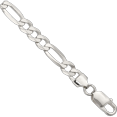 thumbnail image 1 of 925 Sterling Silver 7mm Figaro Link Chain Bracelet, 1 of 3