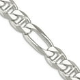 thumbnail image 1 of 925 Sterling Silver 7.75mm Figaro Nautical Ship Mariner Anchor Chain Necklace 22 Inch Chain Necklace for Women and Men, 1 of 2