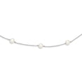 thumbnail image 1 of 925 Sterling Silver 7-8mm Freshwater Cultured 9 Station Pearl Chain Necklace 18 Inch, 1 of 4