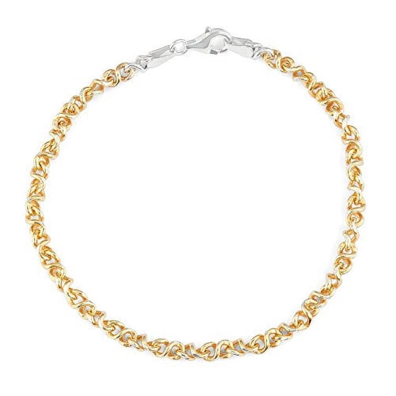 925 Sterling Silver 7" Infinity Link Chain Bracelet