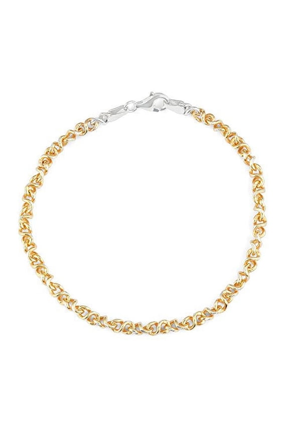 925 Sterling Silver 7" Infinity Link Chain Bracelet