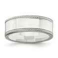 thumbnail image 1 of 925 Sterling Silver 7 mm Design Edge Band Size: 6; for Adults and Teens; for Women and Men, 1 of 1