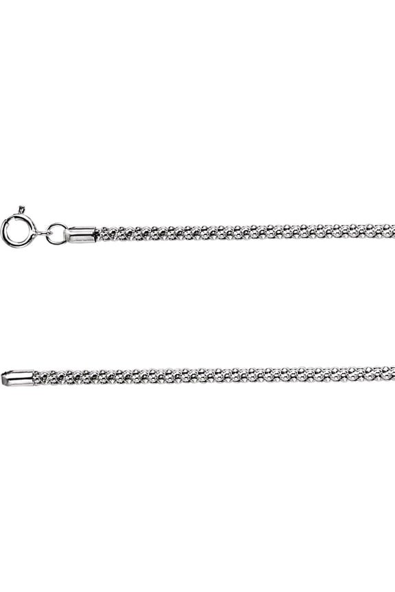 925 Sterling Silver .75mm 7 Inch Popcorn Chain Bracelet Link Bracelet for Women and Men - 3.0 Grams