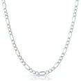 thumbnail image 1 of 925 Sterling Silver 7MM Figaro Link Chain Necklaces, Solid 925 Italy, Next Level Jewelry, 1 of 9