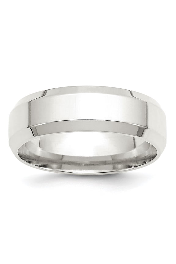 925 Sterling Silver 7mm Bevel Edge Bridal Engagement Wedding Band Ring Fine Jewelry For Women Gifts For Her, Size 13.5