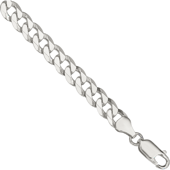 925 Sterling Silver 7mm Curb Link Chain Bracelet