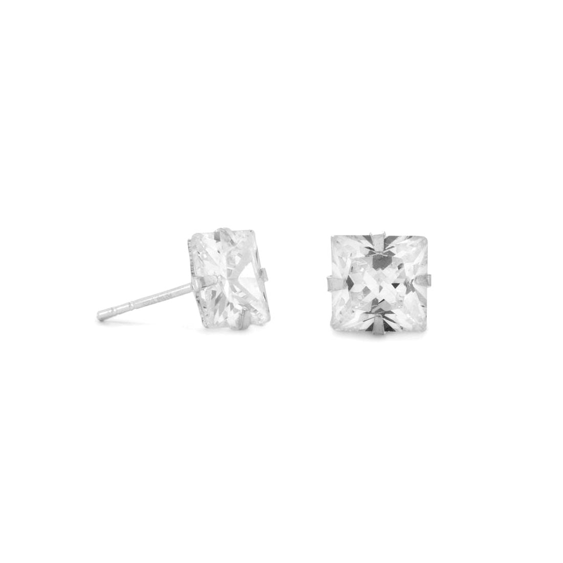 TT 18K GP 4mm Clear CZ Square Stud Earrings (ES02A (4