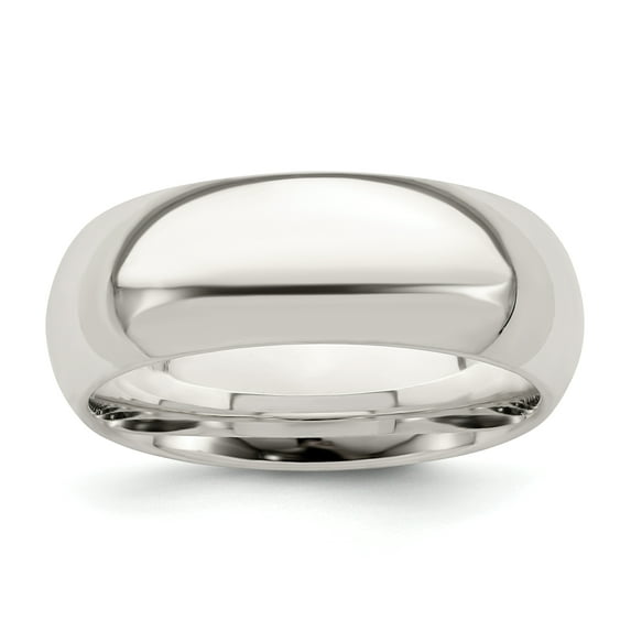 925 Sterling Silver 7mm Comfort Fit Band Ring Size 6