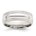 thumbnail image 1 of 925 Sterling Silver 7mm Comfort Fit Double Milgrain Band Ring Size 5, 1 of 6