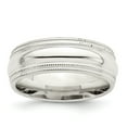 thumbnail image 1 of 925 Sterling Silver 7mm Comfort Fit Double Milgrain Band Ring Size 9, 1 of 6
