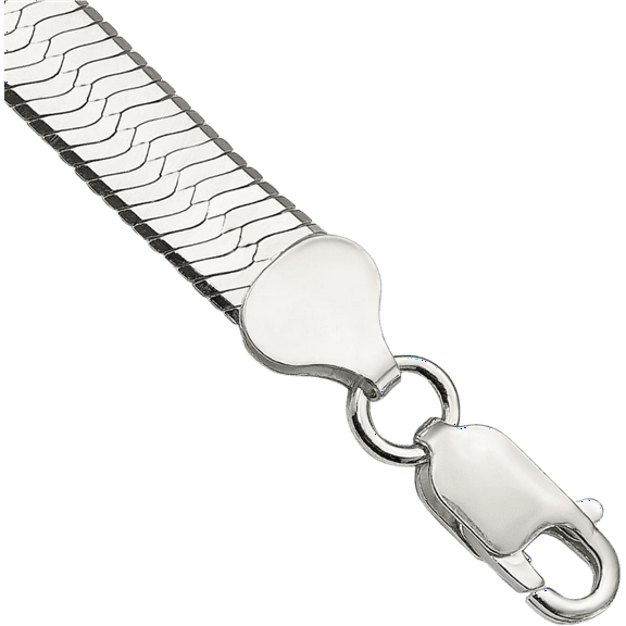 925 Sterling Silver 7.3mm Herringbone Chain Bracelet