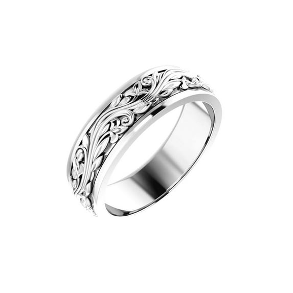 925 Sterling Silver 7mm Polished Sculptural-inspired Band Size 7 Ring for Women and Men - 8.7 Grams