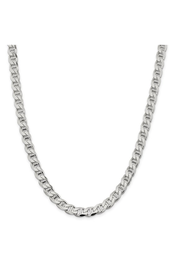 925 Sterling Silver 8.2mm Flat Anchor Chain 22 Inch