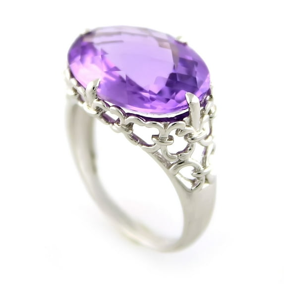 925 Sterling Silver 8.52ctw African Amethyst Cocktail Ring