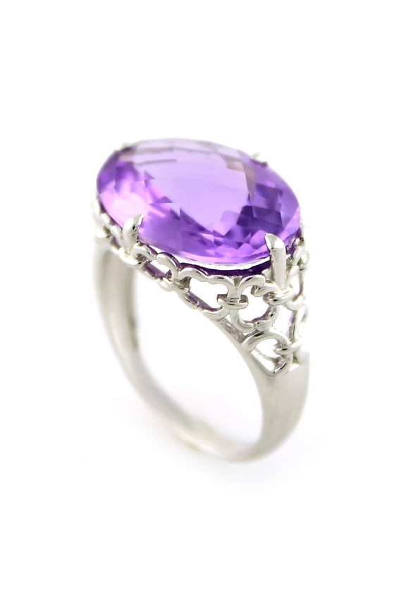 925 Sterling Silver 8.52ctw African Amethyst Cocktail Ring
