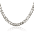 thumbnail image 1 of 925 Sterling Silver 8.5mm Side Curb Link Chain Necklace, 1 of 4