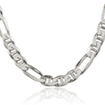 thumbnail image 1 of 925 Sterling Silver 8.75mm Figaro Link Anchor Mariner Chain Necklace, 1 of 4