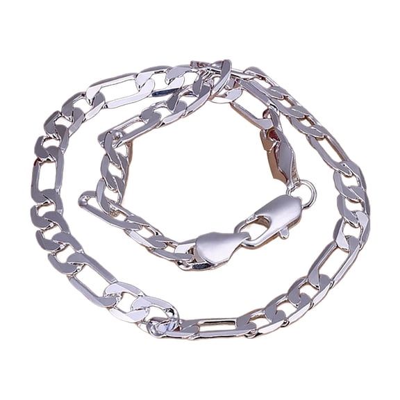 925 Sterling Silver 8MM Flat Side Chain Necklace - Unisex 18"-30" Hypoallergenic Bold Chain for Men Women, Personalized Strong Charm Fashion Jewelry