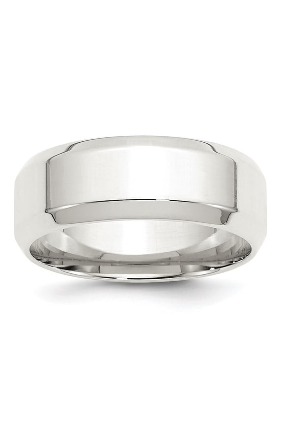 925 Sterling Silver 8mm Bevel Edge Bridal Engagement Wedding Band Ring Fine Jewelry For Women Gifts For Her, Size 13.5