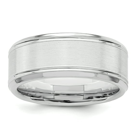 925 Sterling Silver 8mm Brushed Fancy Band Ring Size 10