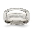 thumbnail image 1 of 925 Sterling Silver 8mm Comfort Fit Double Milgrain Band Ring Size 12, 1 of 6