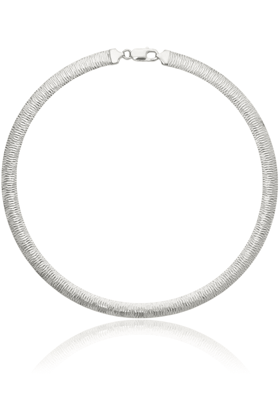 925 Sterling Silver 8mm Cubetto Reversible Chain Necklace