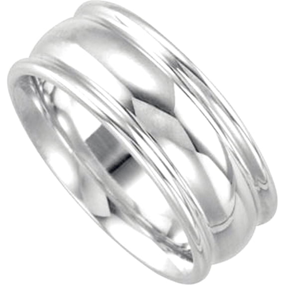 925 Sterling Silver 8mm Design Duo Band Ring Size 13 Ring for Women and Men