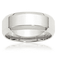 thumbnail image 1 of 925 Sterling Silver 8mm Edge Plain Classic Wedding Band Ring, 1 of 7