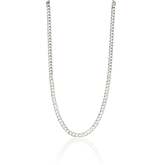 925 Sterling Silver 7.5mm Curb Link Chain Necklace