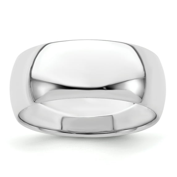 925 Sterling Silver 8mm Half-Round Band Ring Size 7.5
