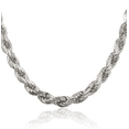 thumbnail image 1 of 925 Sterling Silver 7.8mm Rope Chain Twisted Link Necklace, 1 of 4