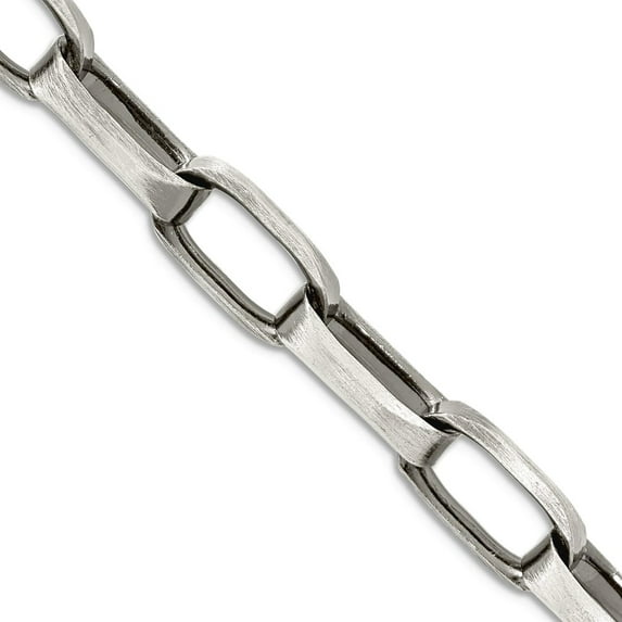 925 Sterling Silver Artisan Oxidized 8mm Antiqued Oval Link Necklace 20 Inch Lobster Claw Pendant-Necklace for Women