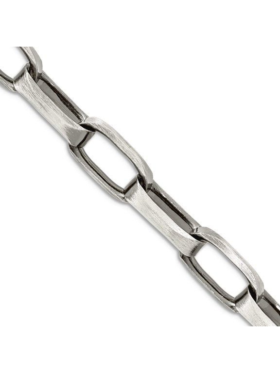 925 Sterling Silver Artisan Oxidized 8mm Antiqued Oval Link Necklace 20 Inch Lobster Claw Pendant-Necklace for Women