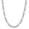 thumbnail image 1 of 925 Sterling Silver 9.5mm Pave Flat Figaro Chain 24 Inch, 1 of 7