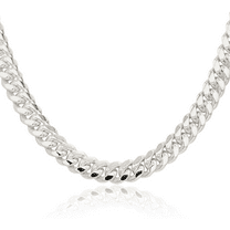 925 Sterling Silver 9mm Curb Link Chain Necklace