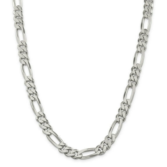 925 Sterling Silver 9mm Figaro Chain 24 Inch
