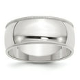 thumbnail image 1 of 925 Sterling Silver 9mm Half Round Milgrain Band Size: 11; for Adults and Teens; for Women and Men, 1 of 1