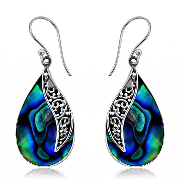 925 Sterling Silver Abalone Shell Dangle Drop Elegant Earrings Costume Jewelry for Women Birthday Christmas Gifts for Women