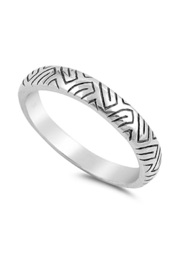 925 Sterling Silver Abstract Designer Ring Size 6