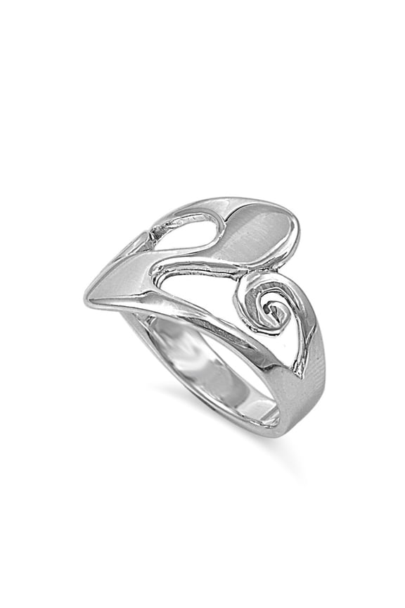 925 Sterling Silver Abstract Designer Style Ring Size 5