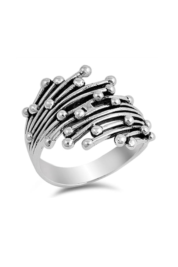 925 Sterling Silver Abstract Dots Fashion Ring Size 11