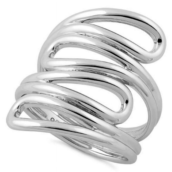 925 Sterling Silver Abstract Whirl Ring, Handmade Statement Ring,Graduation Gift
